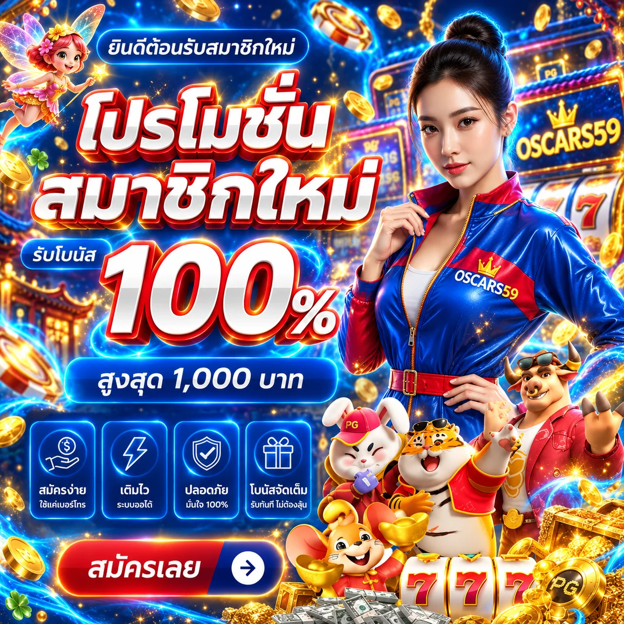 การ์ดทดลองเล่น PG Soft บน OSCARS59